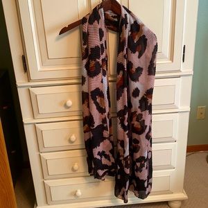 Pink Leopard Print Scarf